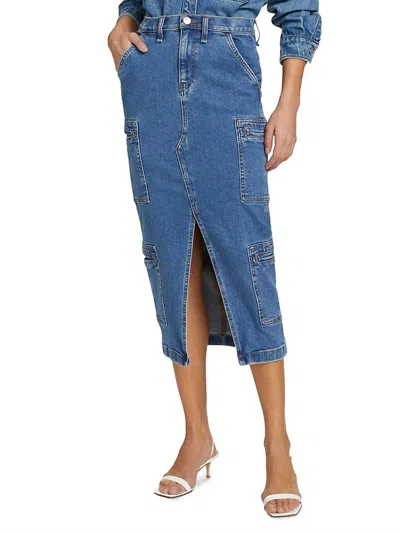 Hudson Cargo Skirt In Golden Hour In Blue