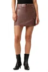 Hudson Womens Faux Leather Cargo Mini Skirt In Multi