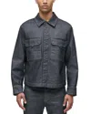 Hudson Coated Denim Shirt Jacket In Gray