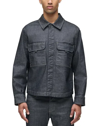 Hudson Coated Denim Shirt Jacket In Gray