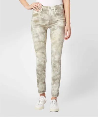 Hudson Collin High-rise Skinny Jean In Sage Fatigue Tie-dye In Beige