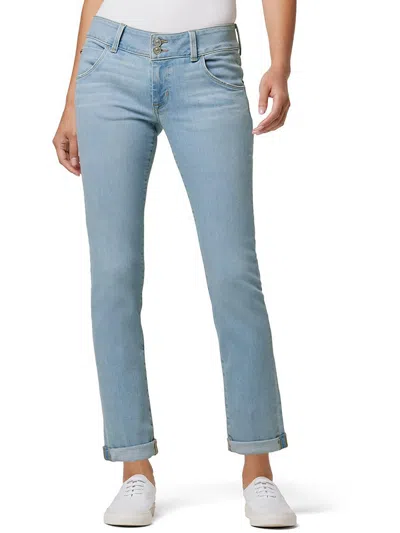 Hudson Collin Womens Mid-rise Cropped Skinny Jeans In Blue