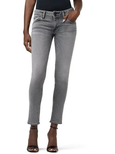 Hudson Collin Womens Mid-rise Stretch Skinny Jeans In Gray
