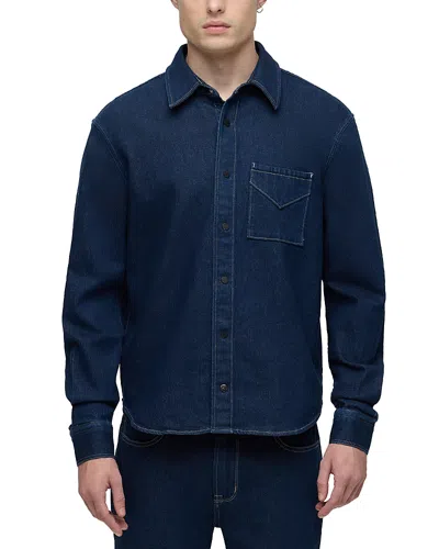 HUDSON COTTON BLEND DENIM BUTTON DOWN SHIRT