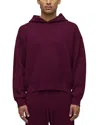 Hudson Cotton Cashmere Double Knit Hoodie In Burgundy