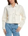 Hudson Jeans Cropped Oversized Button-down Shirt In Blue