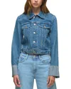 Hudson Jeans Cuffed Cropped Denim Jacket In Blue