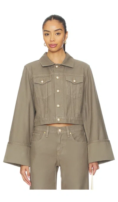 Hudson Cuffed Cropped Jacket In Green