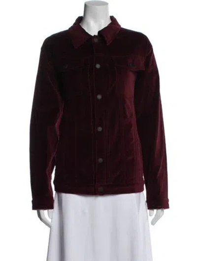 Pre-owned Hudson Denim Jacket In Burgundy