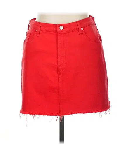 Pre-owned Hudson Denim Skirt In Red