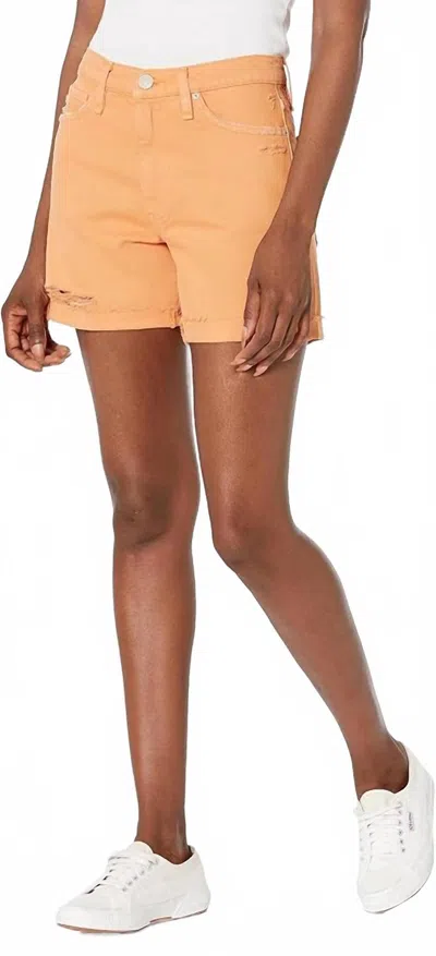 Hudson Devon High-rise Boyfriend Shorts In Clay Destructed In Neutral