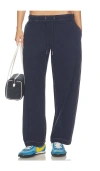Hudson Drawstring Barrel Pant In Blue