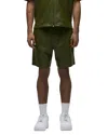 Hudson Jeans Faux Leather Drawstring Shorts In Olive Green