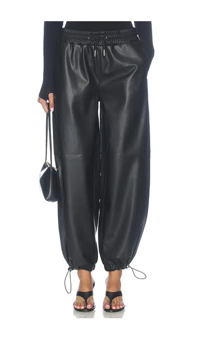 Hudson Faux Leather Balloon Jogger Pants In Black