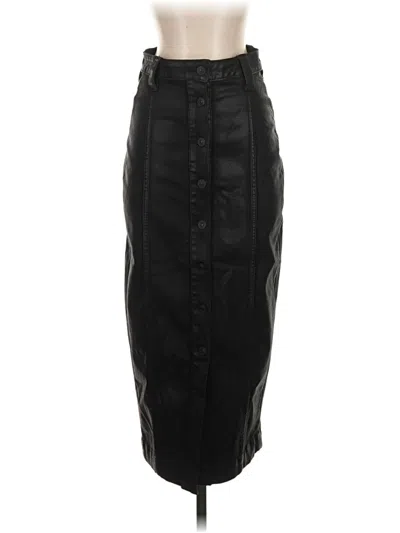 Pre-owned Hudson Faux Leather Skirt In Black