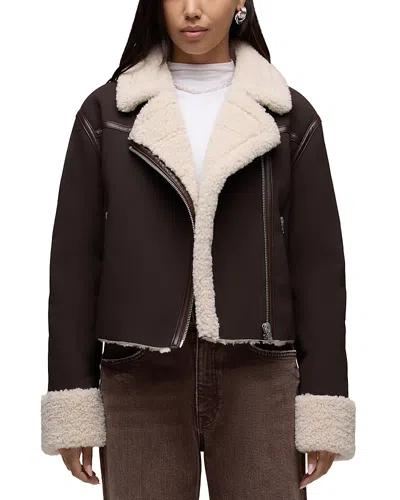 Hudson Faux Shearling Jack Jacket In Brown