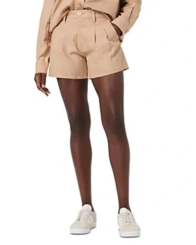 Hudson Front Yoke Pleated Shorts In Tobacco Brown