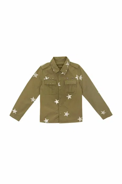 Hudson Kids' Girls Cece Button Down Shirt In Militant In Green