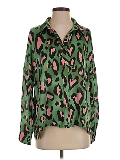Pre-owned Hudson Gray Long Sleeve Blouse In Green