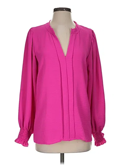 Pre-owned Hudson Gray Long Sleeve Blouse In Pink