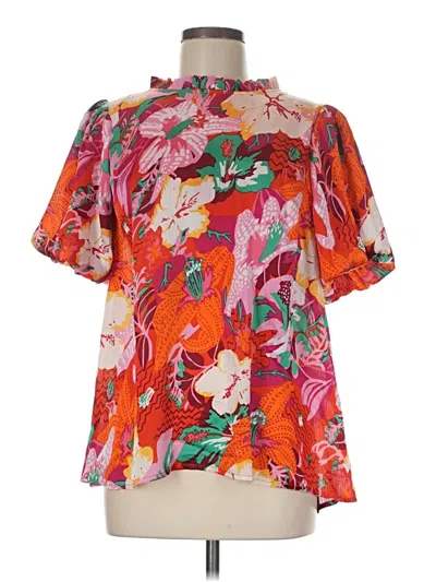 Pre-owned Hudson Gray Short Sleeve Blouse In Orange