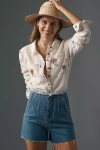 Hudson Harlow High-rise Frayed Darted Denim Shorts