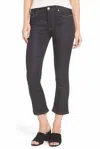 Hudson Harper In Corps High Rise Crop Baby Kick Flare Jeans In Dark Blue In Blue