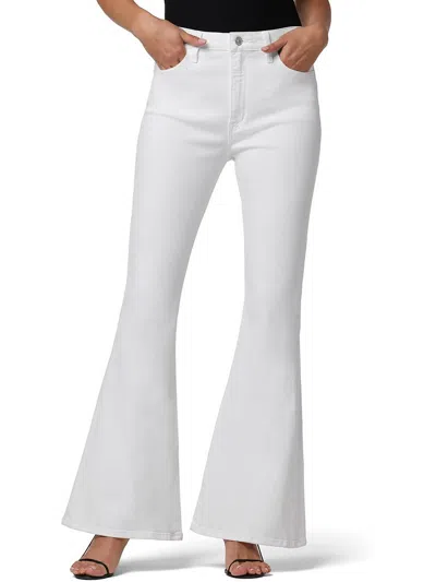 Hudson Heidi Womens High-rise Stretch Flare Jeans In White