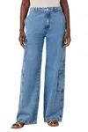Hudson High Rise Welt Pocket Cargo Jean In Sandlot In Blue
