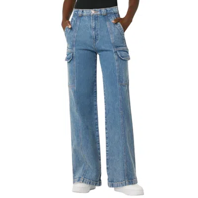 Hudson High Rise Wide Leg Cargo In Light House In Blue