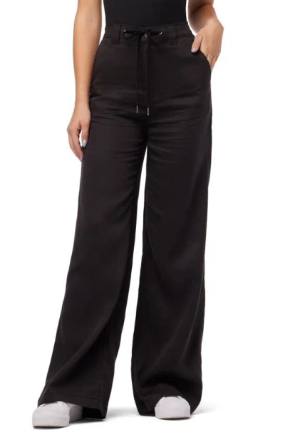 Hudson High Waist Tie Front Wide Leg Pants In Black