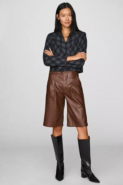 Hudson High-rise A-line Shorts In Brown