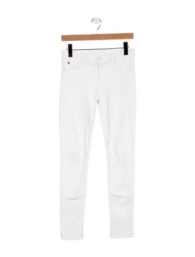 Pre-owned Hudson High-rise Skinny Leg Jeans In White
