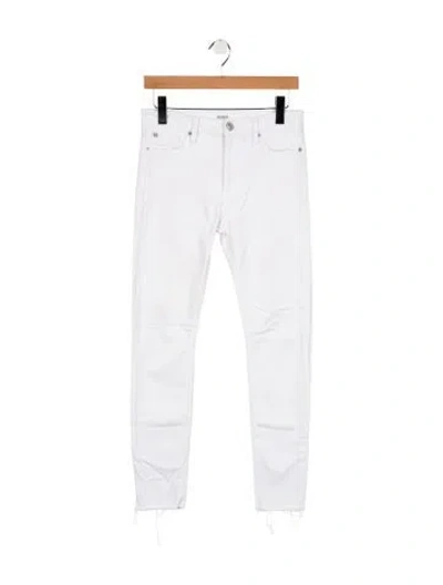 Pre-owned Hudson High-rise Skinny Leg Jeans In White