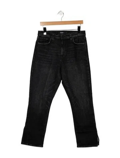 Pre-owned Hudson High-rise Straight Leg Jeans In Black