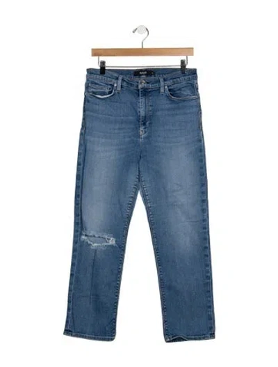 Pre-owned Hudson High-rise Straight Leg Jeans In Blue