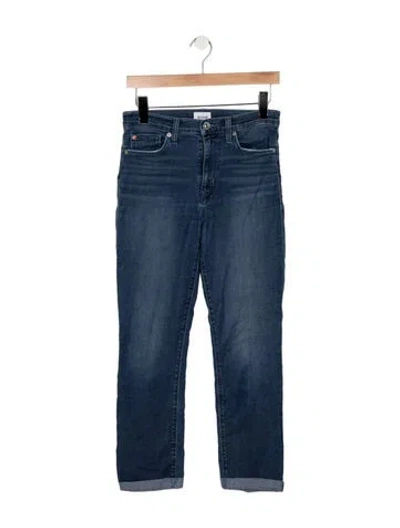 Pre-owned Hudson High-rise Straight Leg Jeans In Blue