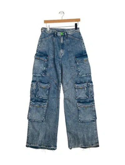 Pre-owned Hudson High-rise Wide Leg Jeans In Blue