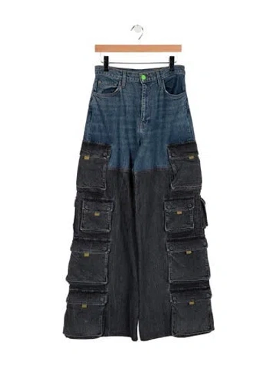 Pre-owned Hudson High-rise Wide Leg Jeans In Blue