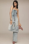 Hudson Husdon Strapless Denim Wide-leg Jumpsuit In Blue