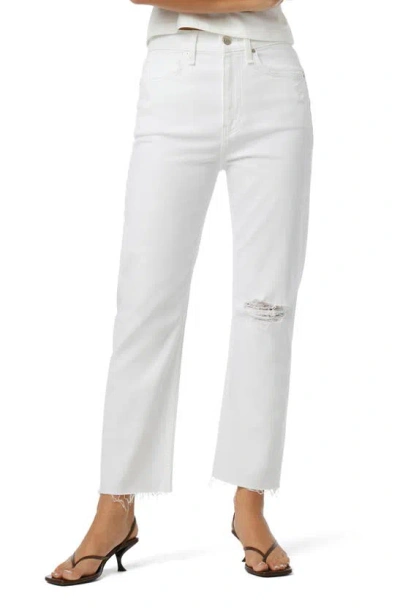 Hudson Jade High Rise Straight Loose Ankle Jeans In White