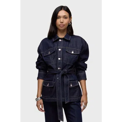 Hudson Jeans Anya Belted Denim Jacket In Blue