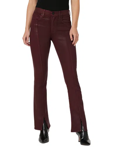 Hudson Barbara High Rise Bootcut Jeans In Coated Bordeaux In Red