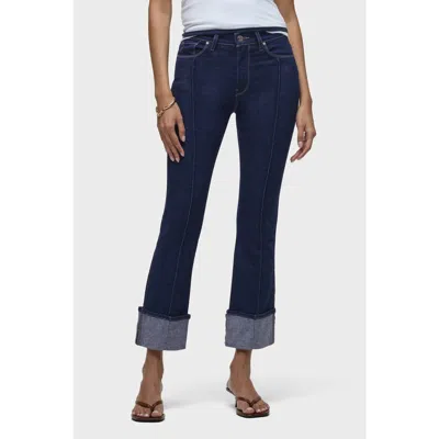 Hudson Barbara High Rise Pintucked Bootcut Crop Jeans In Rinse In Blue