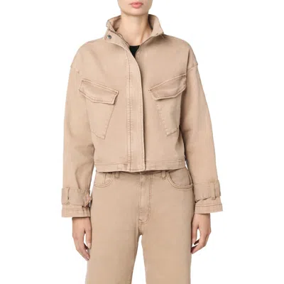 Hudson Jeans Belted Cuffed Jacket In Brown