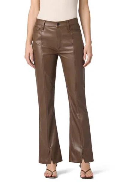 Hudson Jeans Blair High Waist Faux Leather Bootcut Pants In Brown