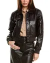 Hudson Faux Leather Bomber Jacket In Brown