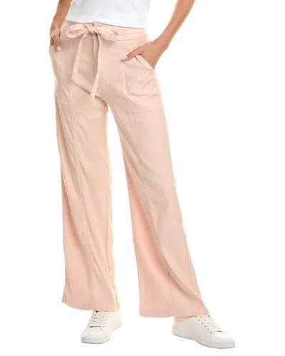 HUDSON CAMEO ROSE LINEN-BLEND WIDE LEG JEAN