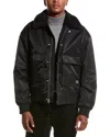 Hudson Jeans Cargo Pockets Bomber Jacket In Black