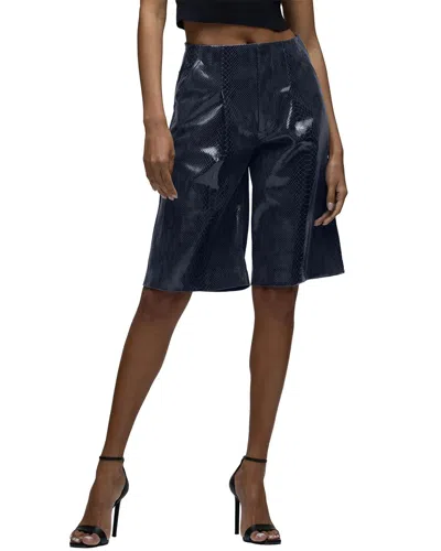 Hudson Jeans Cherie Tiger Bite Leather Short Jean In Blue